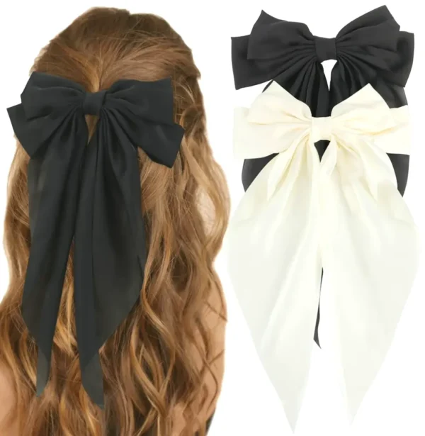 Silky Satin Hair Ribbons 2 Pack Ladies