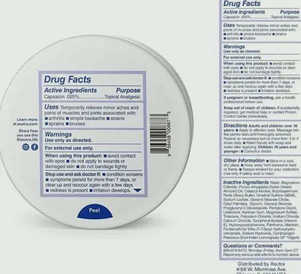 ASUTRA Body Butter with Chili Extract providing Warm Relief