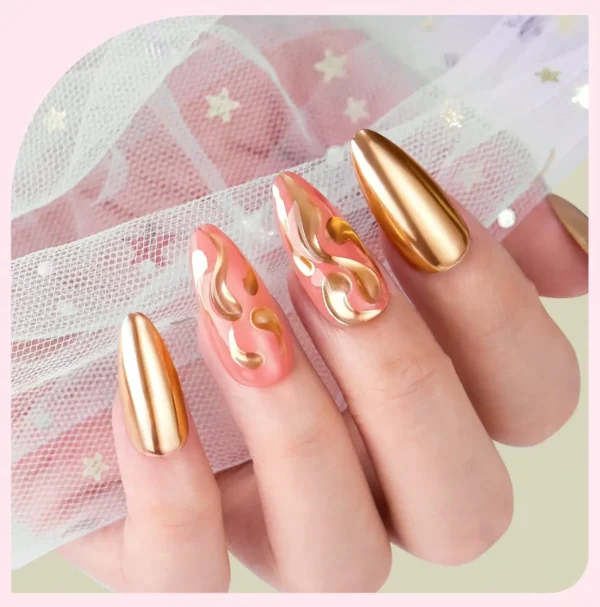Makartt's Chrome Nail Pigment Kit - 10 Colors, Metallic Look