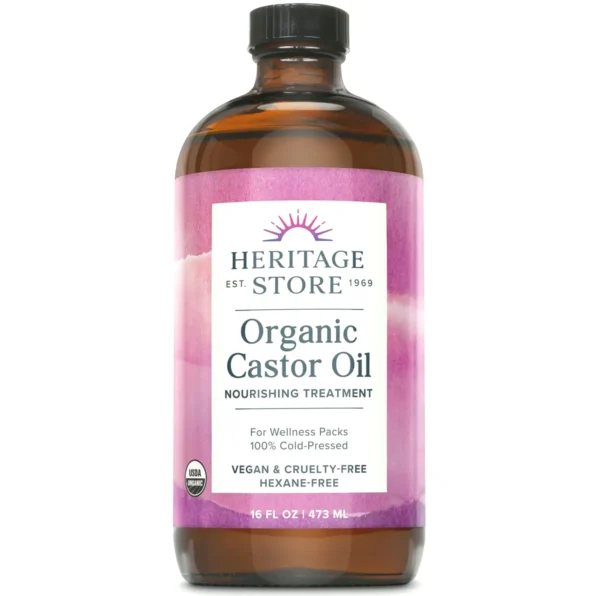 Organic Castor Oil - Bottle, Moisture for Hair, Skin & Lashes | 16oz
