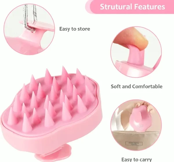 Soft Silicone Scalp Massage Brush Shampoo Brush Suitable for Wet Dry Curly Straight Hair Color