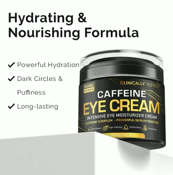 Caffeine Eye Cream to Reduce Wrinkles, Dark Circles, Puffiness 1.7oz