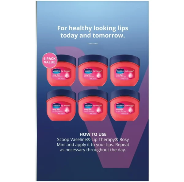 Petroleum Jelly Lip Treatment Rosy Pout Mini (Pack of 6)