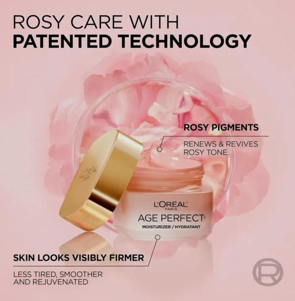 L'Oreal Parisian Rosy Tone Anti-Ageing Facial Cream, Revitalize Tone, 1.7 oz