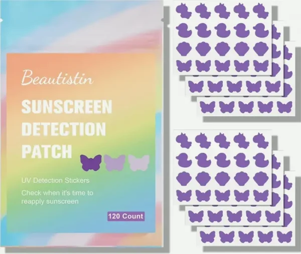Sun Stickers for Sunscreen - 120 Count Sunlight Detection Stickers Safe for Kids
