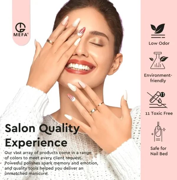 MEFA Brand 56-Piece Gel Polish Set with UV Lamp, 32 Colors, Matte and Glossy Top Coat, Nail Decorations