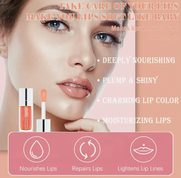 Moisturizing Colored Lip Oil Gloss, Repairing Care