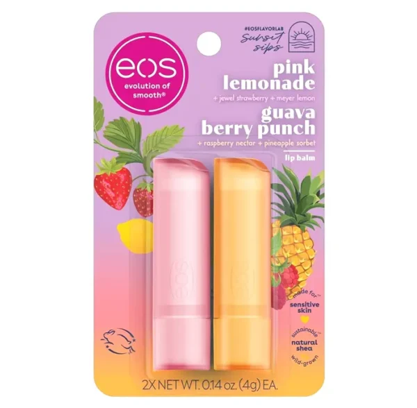 Sunset Sips by eos Lip Balm Duo - Lemonade & Berry Punch