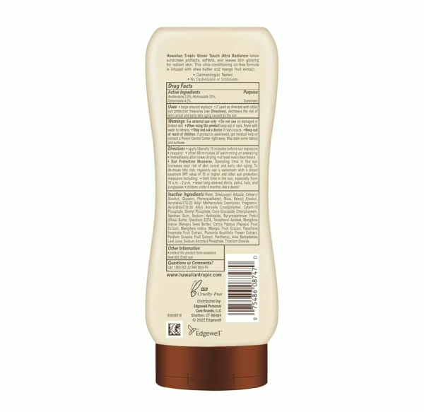 Hawaiian Tropics Sheer Feel Ultra Radiance Cream SPF 30, 8oz