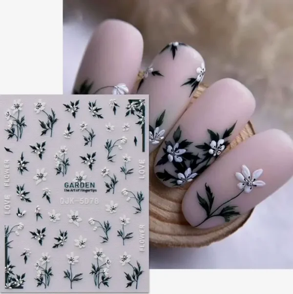 3D Summer Floral Nail Art Stickers