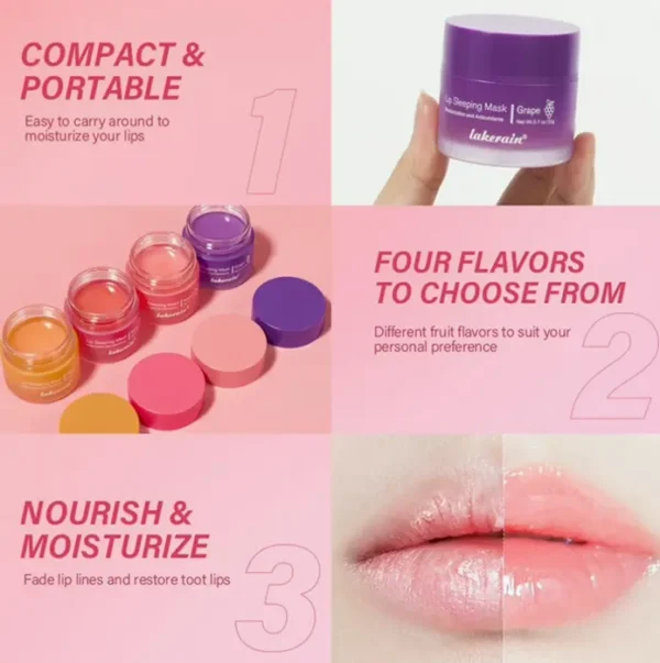 Moisturizing Sleeping Balm, Intensive Overnight Treatment, Reduces Cracked Lips (Flavor) 0.7 OZ