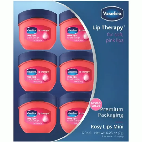 Petroleum Jelly Lip Treatment Rosy Pout Mini (Pack of 6)