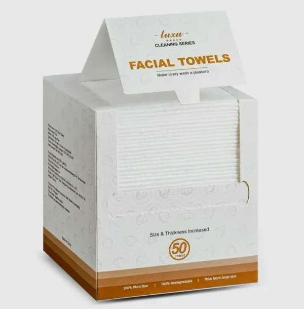 Eco-friendly Facial Towels, Super Thick, Gentle, 50 Count