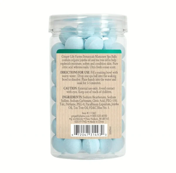 Ginger Lily Nail Care Spa Balls Ocean, 80-Count