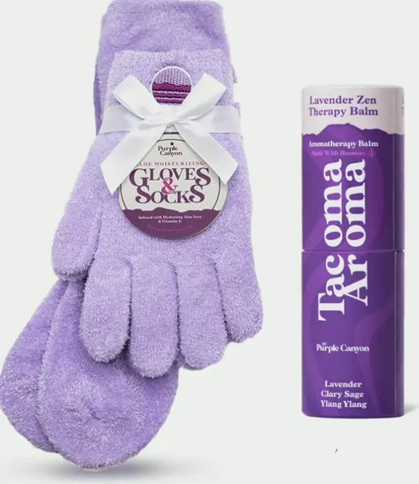 Lavender Canyon Fuzzy Socks & Gloves Spa Set