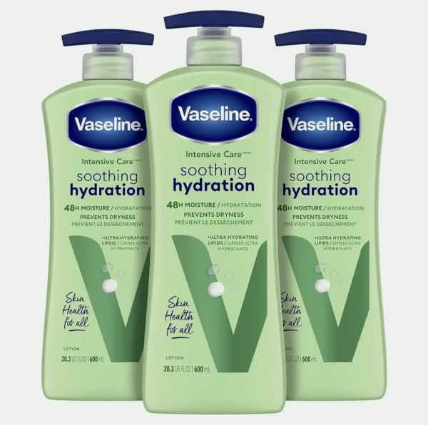Vaseline Intensive Care Moisturizing Body Lotion with Aloe (20.3 oz, Pack of 3)