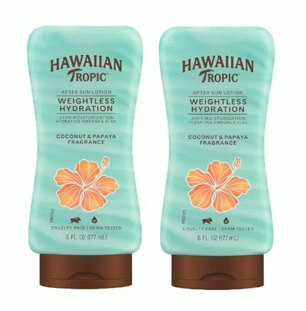 Hawaiian Tropic Silk Moisture Post UV Lotion 6 Fl Oz (Pack of 2)