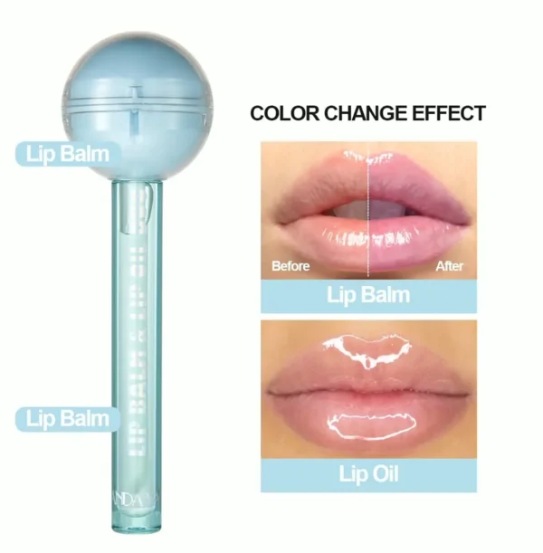 Tinted Color Changing Lipstick & Vitamin E Lip Oil for Ladies (Blue)