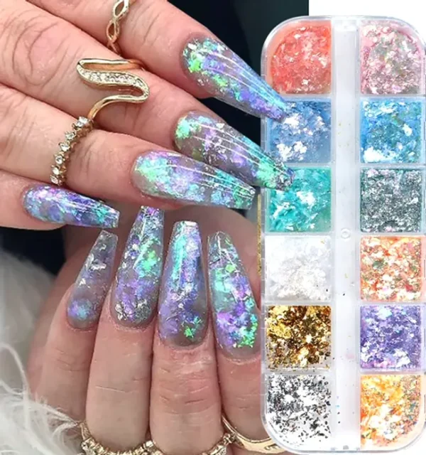 Holographic Opal Manicure Flakes for Decoration