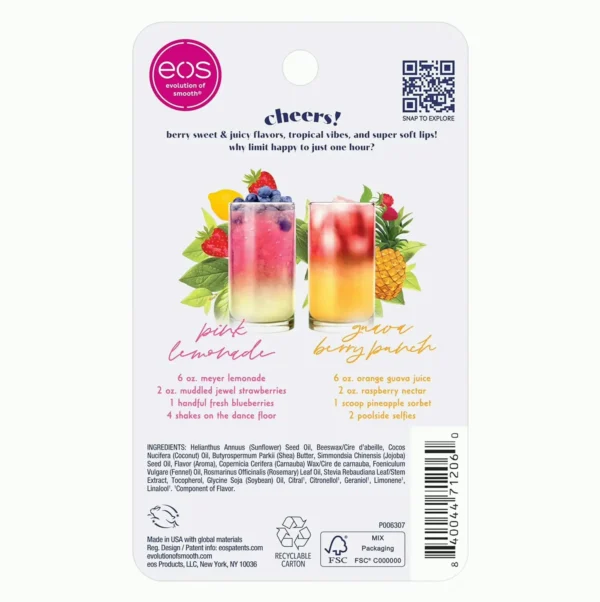 Sunset Sips by eos Lip Balm Duo - Lemonade & Berry Punch
