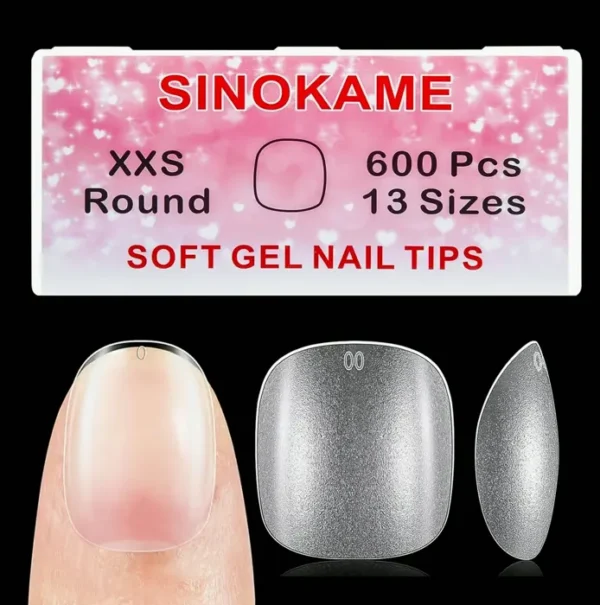 600Pcs XXS Oval Gel Tips