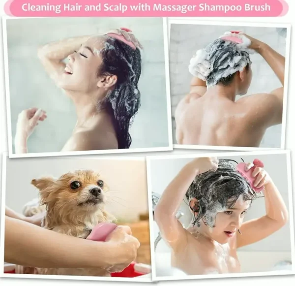 Soft Silicone Scalp Massage Brush Shampoo Brush Suitable for Wet Dry Curly Straight Hair Color
