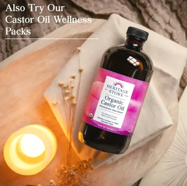 Organic Castor Oil - Bottle, Moisture for Hair, Skin & Lashes | 16oz