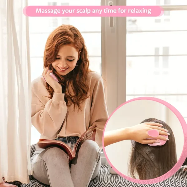 Soft Silicone Scalp Massage Brush Shampoo Brush Suitable for Wet Dry Curly Straight Hair Color