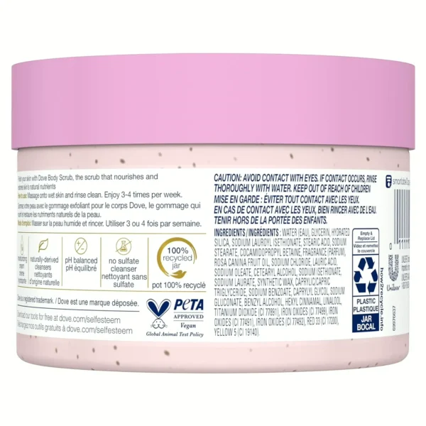 Dove's Body Exfoliator Himalayan Salt & Rose Oil 3-Pack to achieve Smooth and Silky Skin