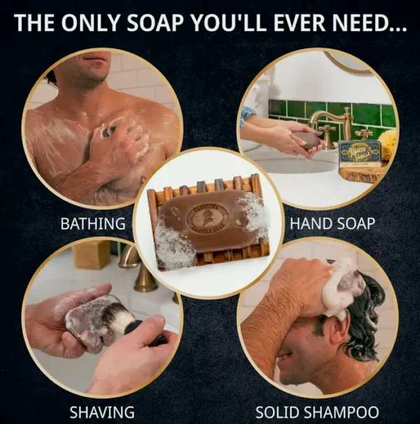 Castile Soap for Men w/Cocoa Butter - Eco-Friendly Body Wash