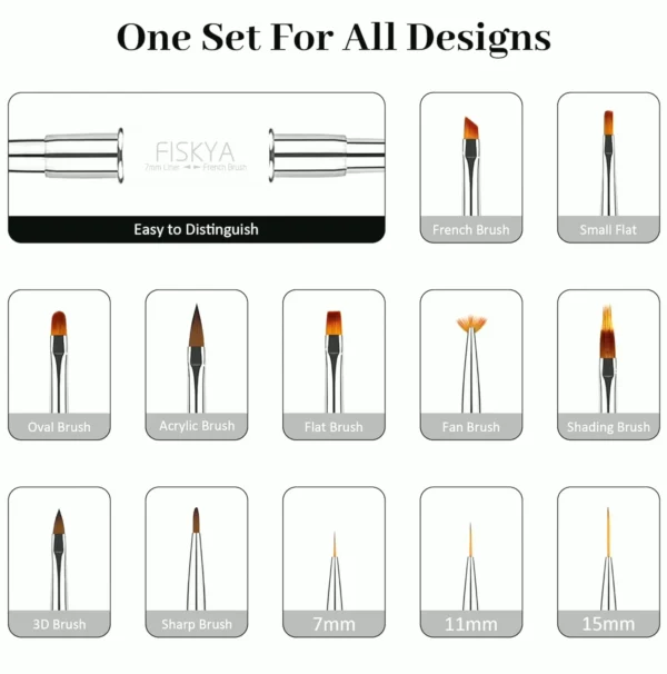 Nail Brushes Set Double-ended Acrylic Pens